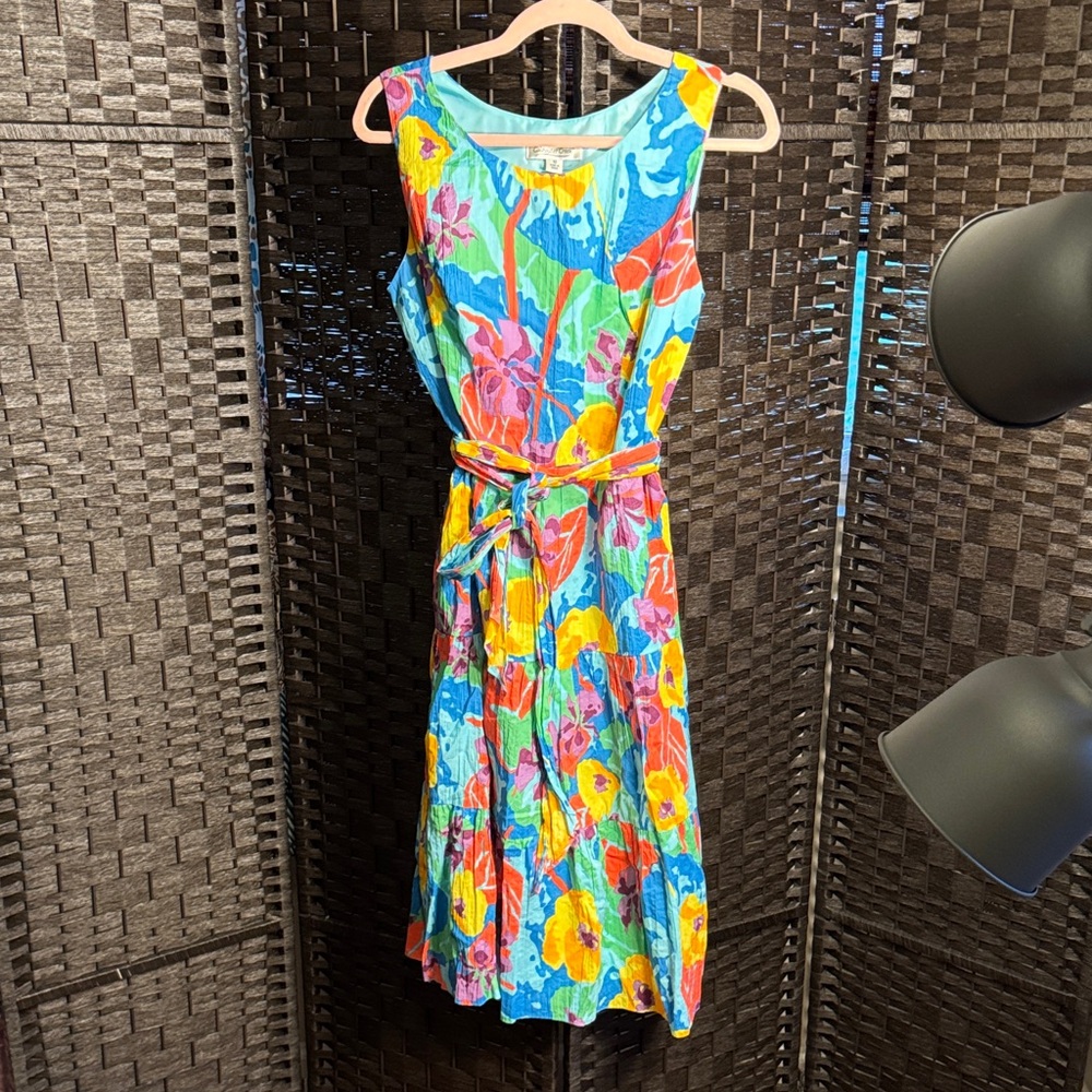 Coldwater Creek Bright Floral Sleeveless Midi Dress - Multicolor Size 10